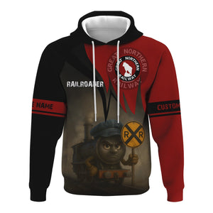 Railspirit Personalized Great Northern Railway Hoodie Angry Train GNR Hoodie Gift Idea For Train Lover