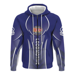 Railspirit Personalized Chicago, Burlington and Quincy Railroad Hoodie Striking Line Style Train Zip Up Hoodie For Locomotive Lovers