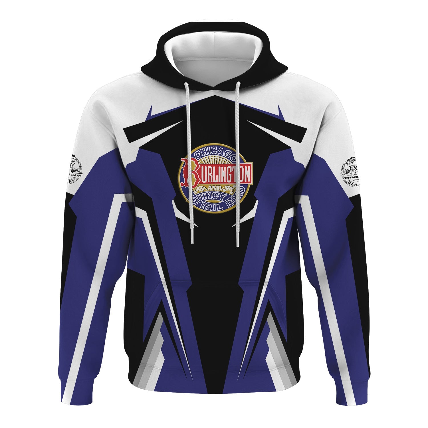 Railspirit Personalized Chicago, Burlington and Quincy Railroad Hoodie Strong Line Style Train Hoodie Gift Idea For Train Lover