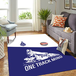 Railspirit Personalized Chicago, Burlington and Quincy Railroad Area Rug One Track Mind Train Rug Gift Idea For Train Lover