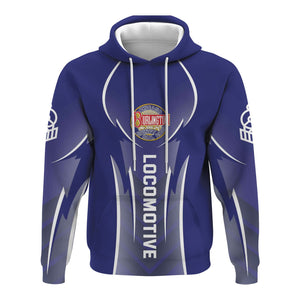 Railspirit Personalized Chicago, Burlington and Quincy Railroad Hoodie Striking Line Style Train Zip Up Hoodie For Locomotive Lovers