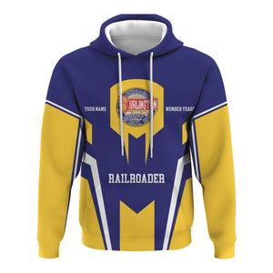 Railspirit Personalized Chicago, Burlington and Quincy Railroad Hoodie Custom Year Railroader Zip Up Hoodie Gift Idea For Train Lover