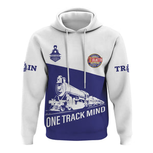 Railspirit Custom Name Chicago, Burlington and Quincy Railroad Hoodie One Track Mind Printed Zip Hoodie