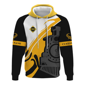 Railspirit Personalized Erie Railroad Hoodie Flame-Inspired Style Zip Up Hoodie Gift Idea For Train Lovers