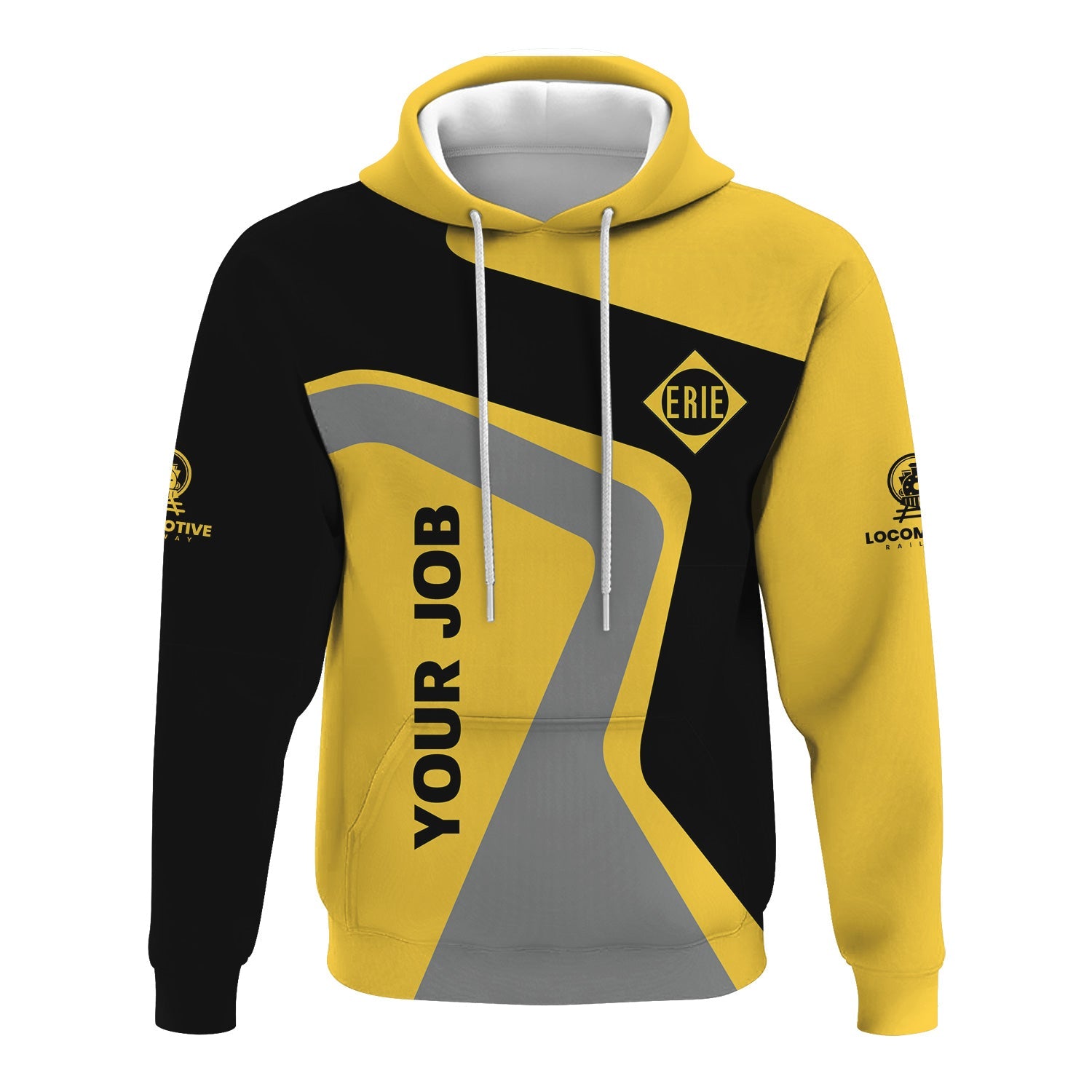 Railspirit Personalized Erie Railroad Hoodie Unique Design with Custom Job Position Train Zip Up Hoodie