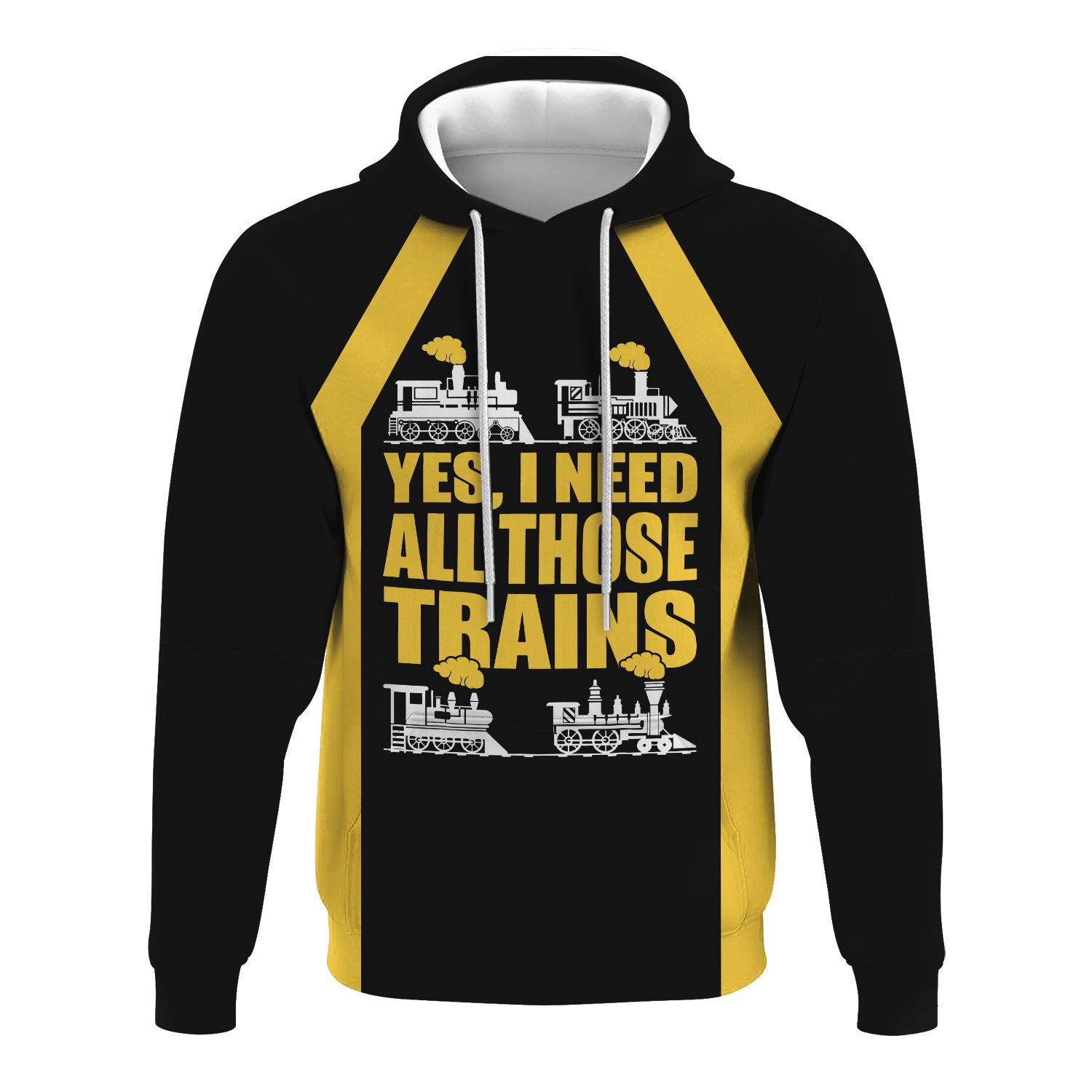 Railspirit Custom Name Erie Railroad Hoodie Yes I Need All Those Train Printed Zip Hoodie