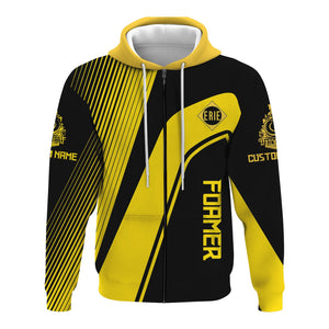 Railspirit Personalized Erie Railroad Hoodie Vibrant Striking Style Zip Up Hoodie For Rail Enthusiasts