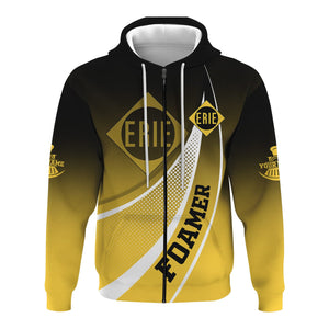 Railspirit Personalized Erie Railroad Hoodie Railway-Themed Style Zip Up Hoodie Gift Idea For Trainspotter