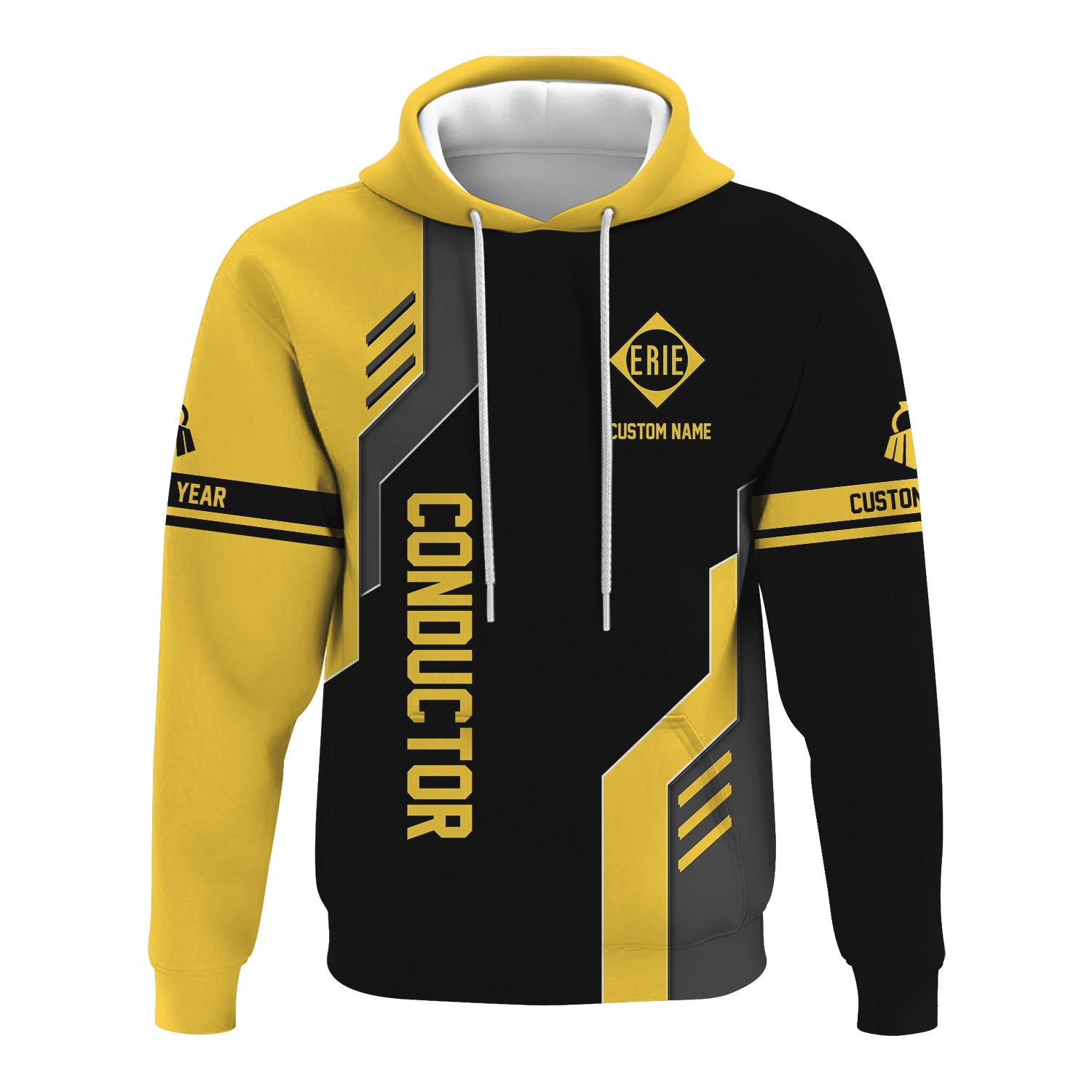 Railspirit Personalized Erie Railroad Hoodie Unique Railway Style with Custom Job Train Zip Up Hoodie