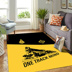 Railspirit Personalized Erie Railroad Area Rug One Track Mind Train Rug Gift Idea For Train Lover