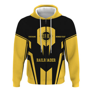 Railspirit Personalized Erie Railroad Hoodie Custom Year Railroader Zip Up Hoodie Gift Idea For Train Lover