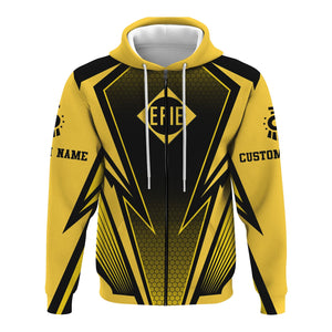 Railspirit Personalized Erie Railroad Hoodie Lightning Graphic Style Zip Up Hoodie Gift Idea For Train Lover