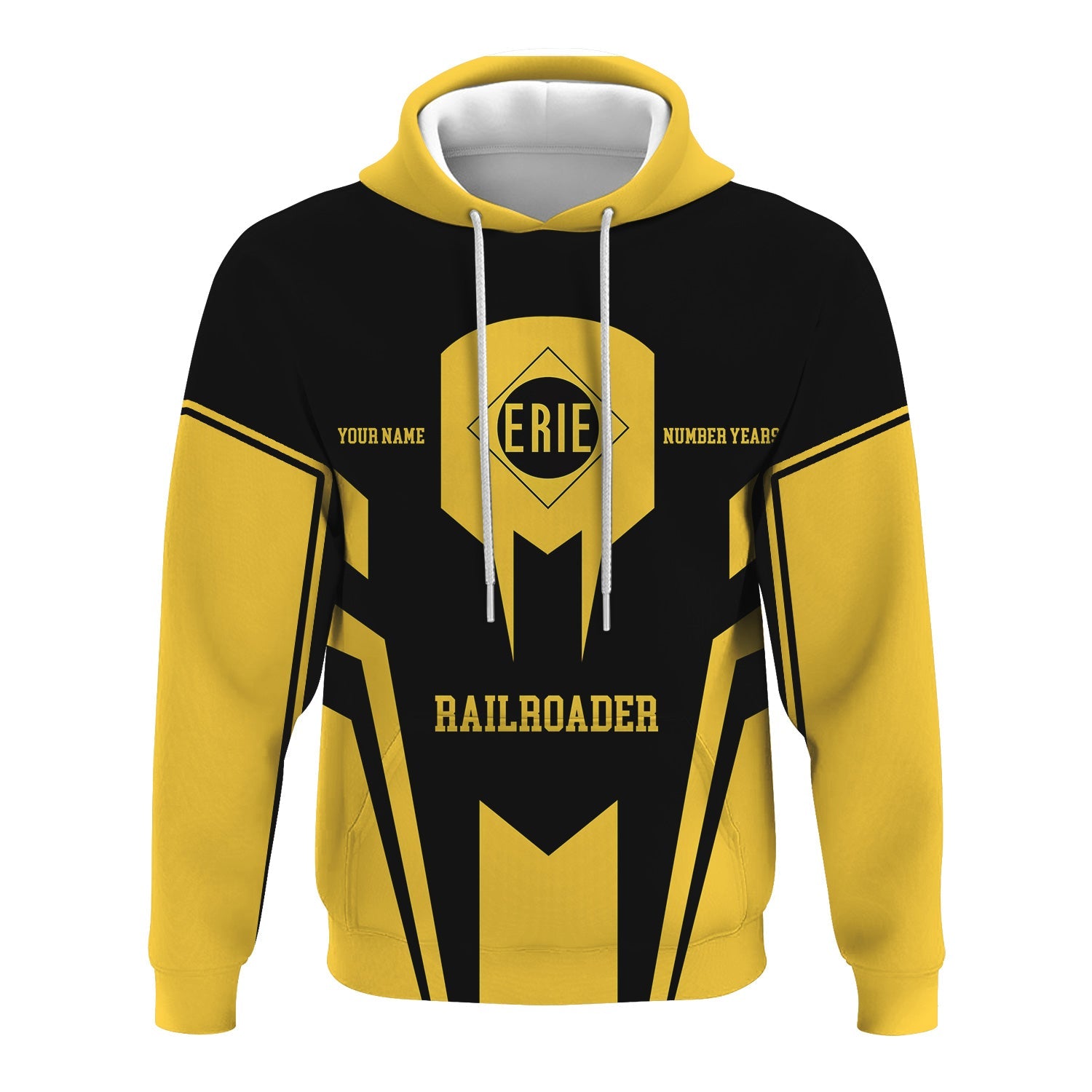 Railspirit Personalized Erie Railroad Hoodie Custom Year Railroader Zip Up Hoodie Gift Idea For Train Lover