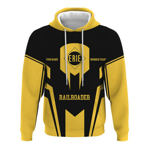 Railspirit Personalized Erie Railroad Hoodie Custom Year Railroader Zip Up Hoodie Gift Idea For Train Lover