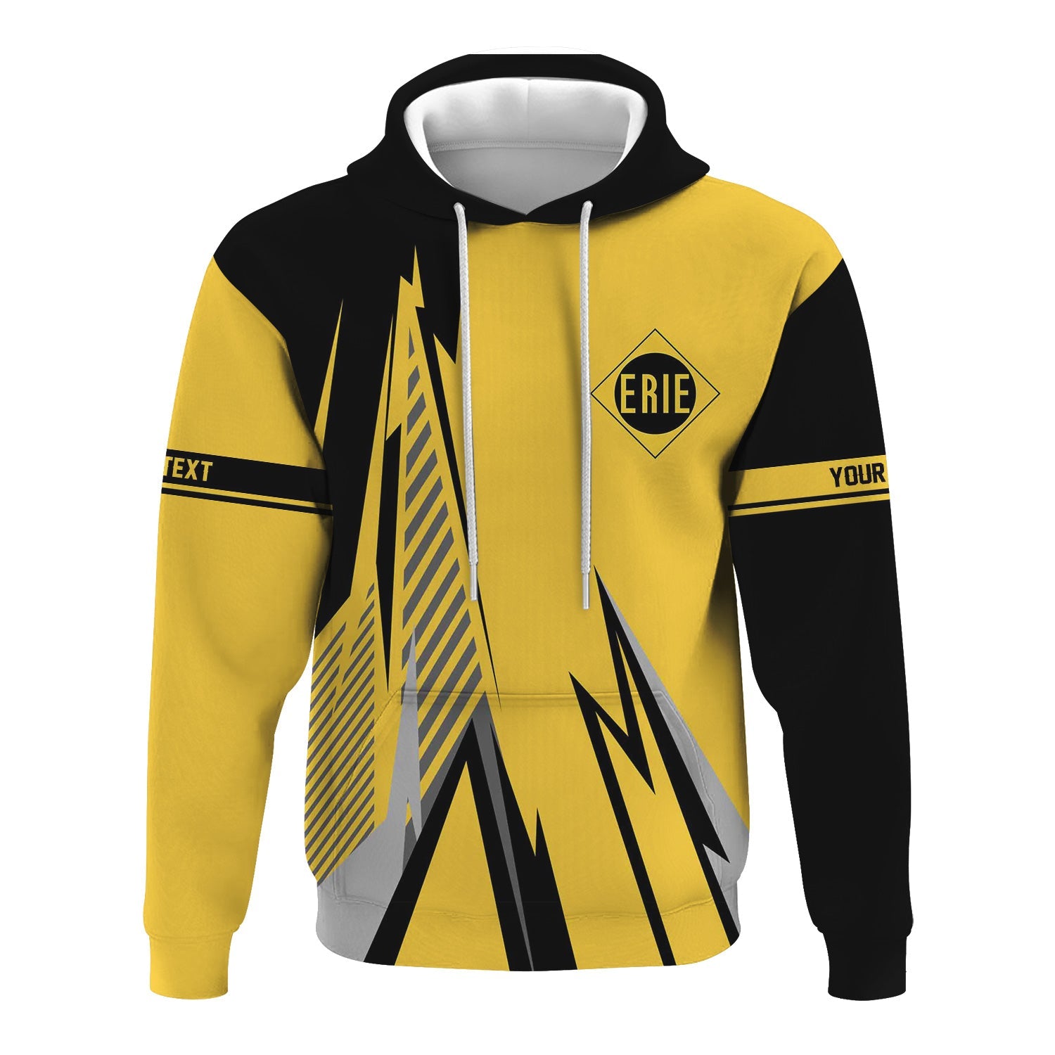Railspirit Personalized Erie Railroad Hoodie Lightning-Inspired Railway Style Zip Up Hoodie For Train Lovers