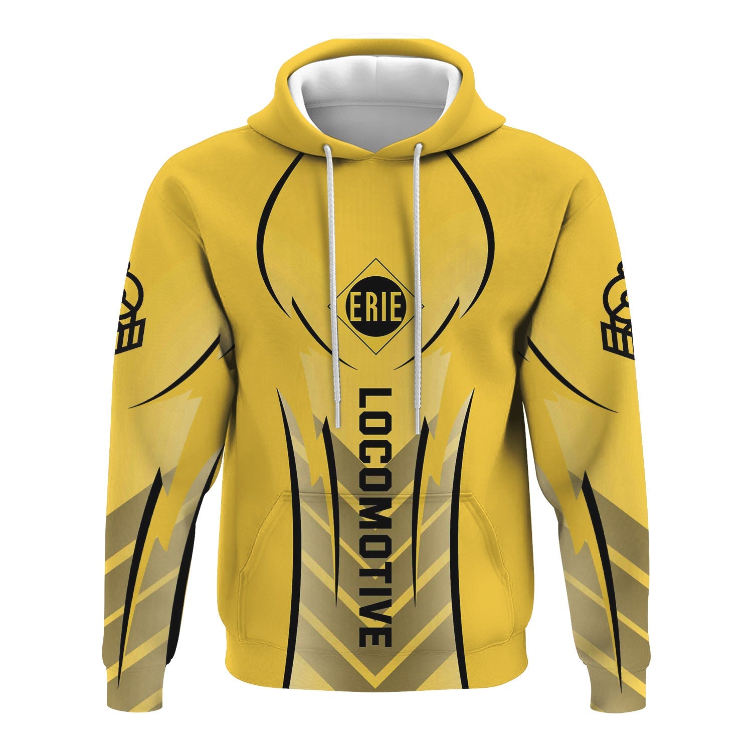 Railspirit Personalized Erie Railroad Hoodie Striking Line Style Train Zip Up Hoodie For Locomotive Lovers