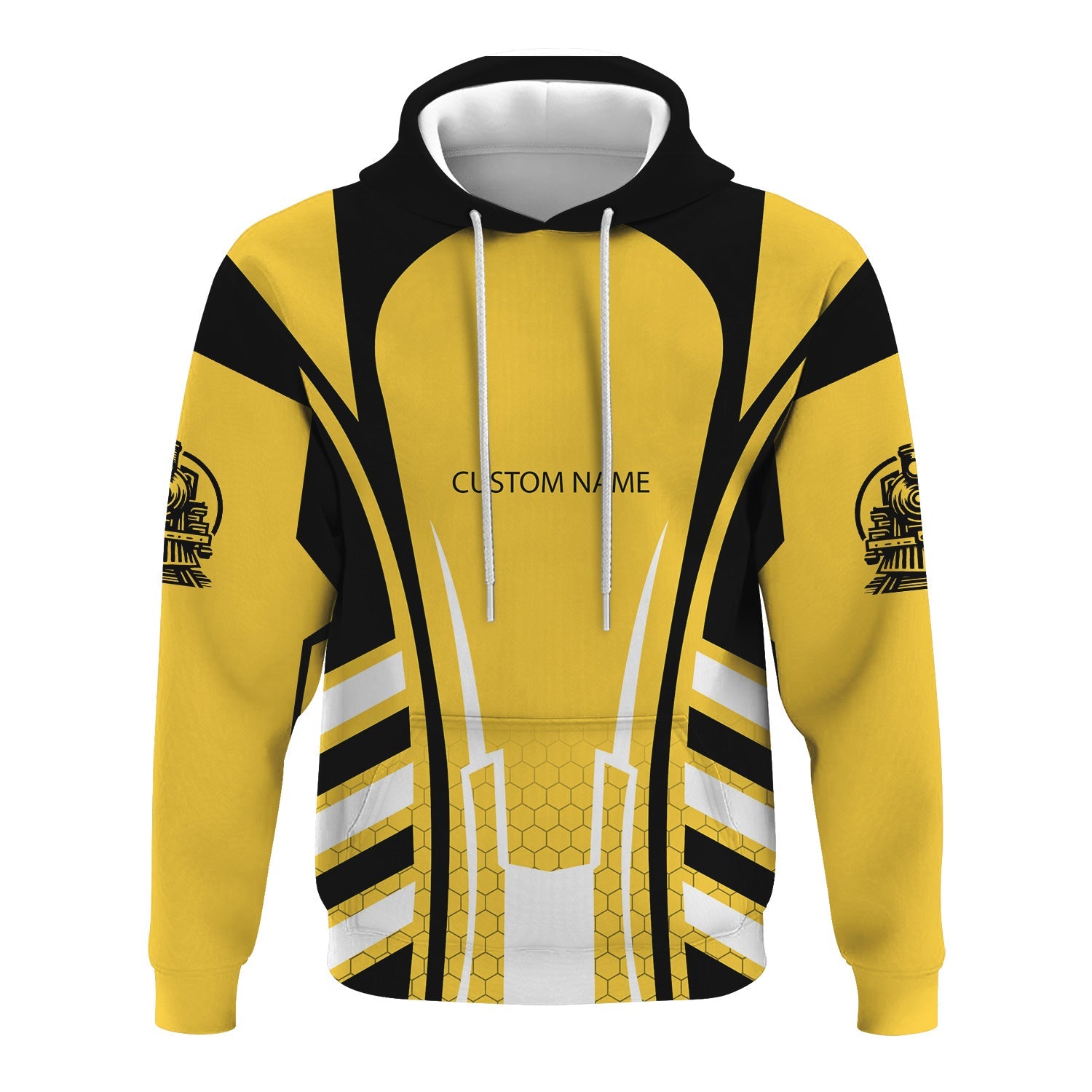 Railspirit Personalized Erie Railroad Hoodie Striped Railroad Style Train Zip Up Hoodie All Over Print