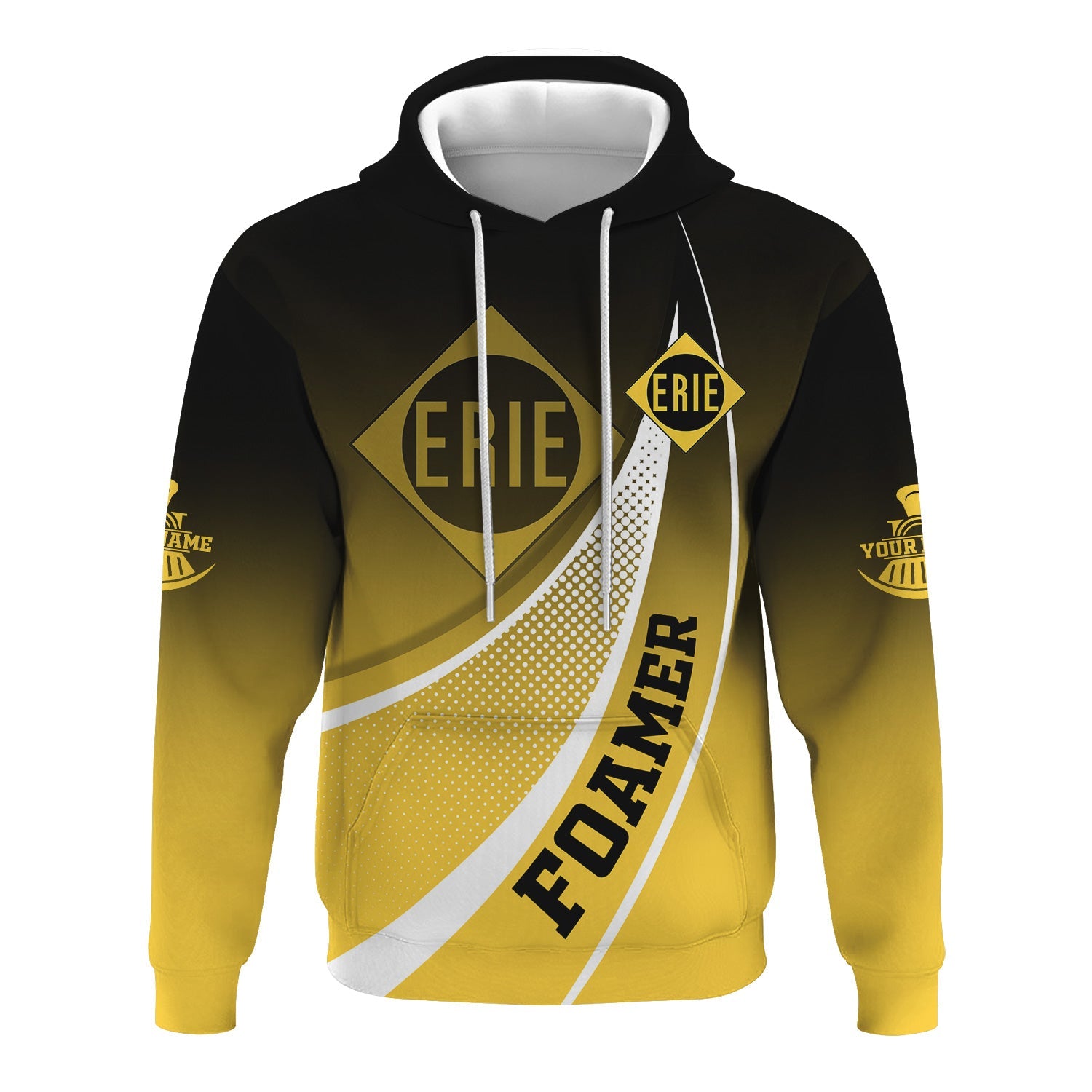 Railspirit Personalized Erie Railroad Hoodie Railway-Themed Style Zip Up Hoodie Gift Idea For Trainspotter