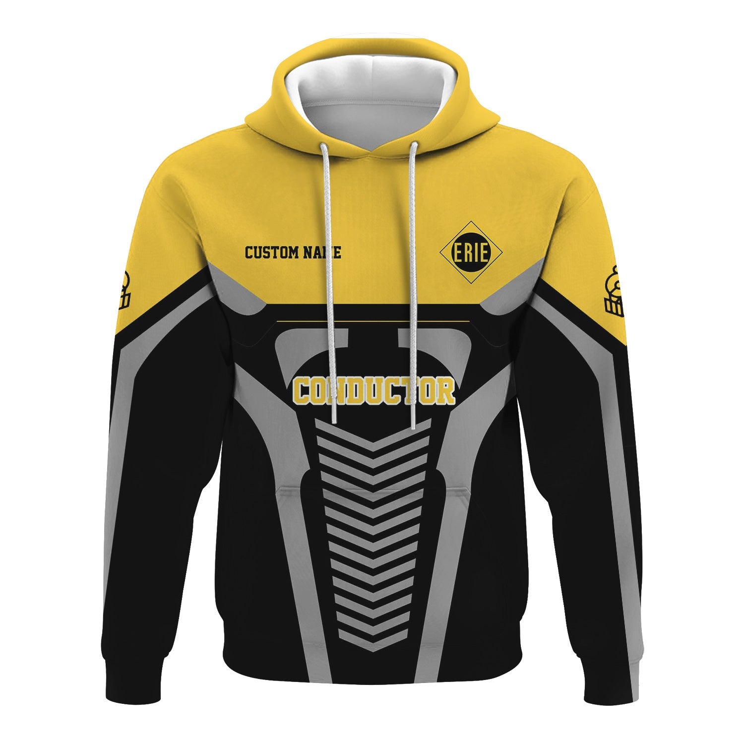 Railspirit Personalized Erie Railroad Hoodie Track-Inspired with Custom Job Position Train Zip Up Hoodie