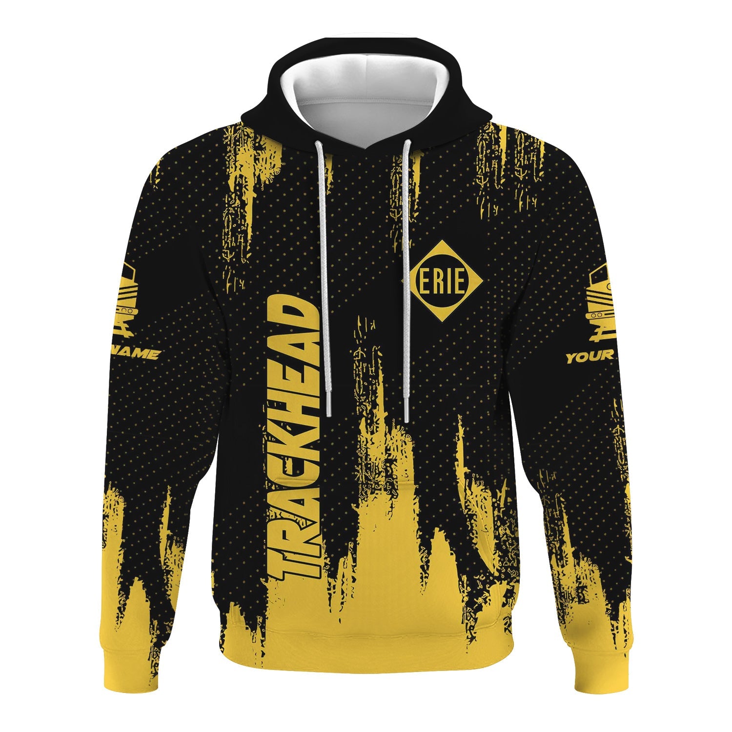 Railspirit Personalized Erie Railroad Hoodie Paint Impact Design Train Zip Up Hoodie for Trackhead