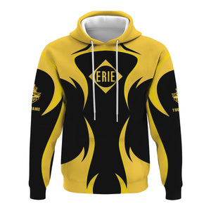 Railspirit Personalized Erie Railroad Hoodie Distinctive Flame Style Zip Up Hoodie For Steam Engine Addict