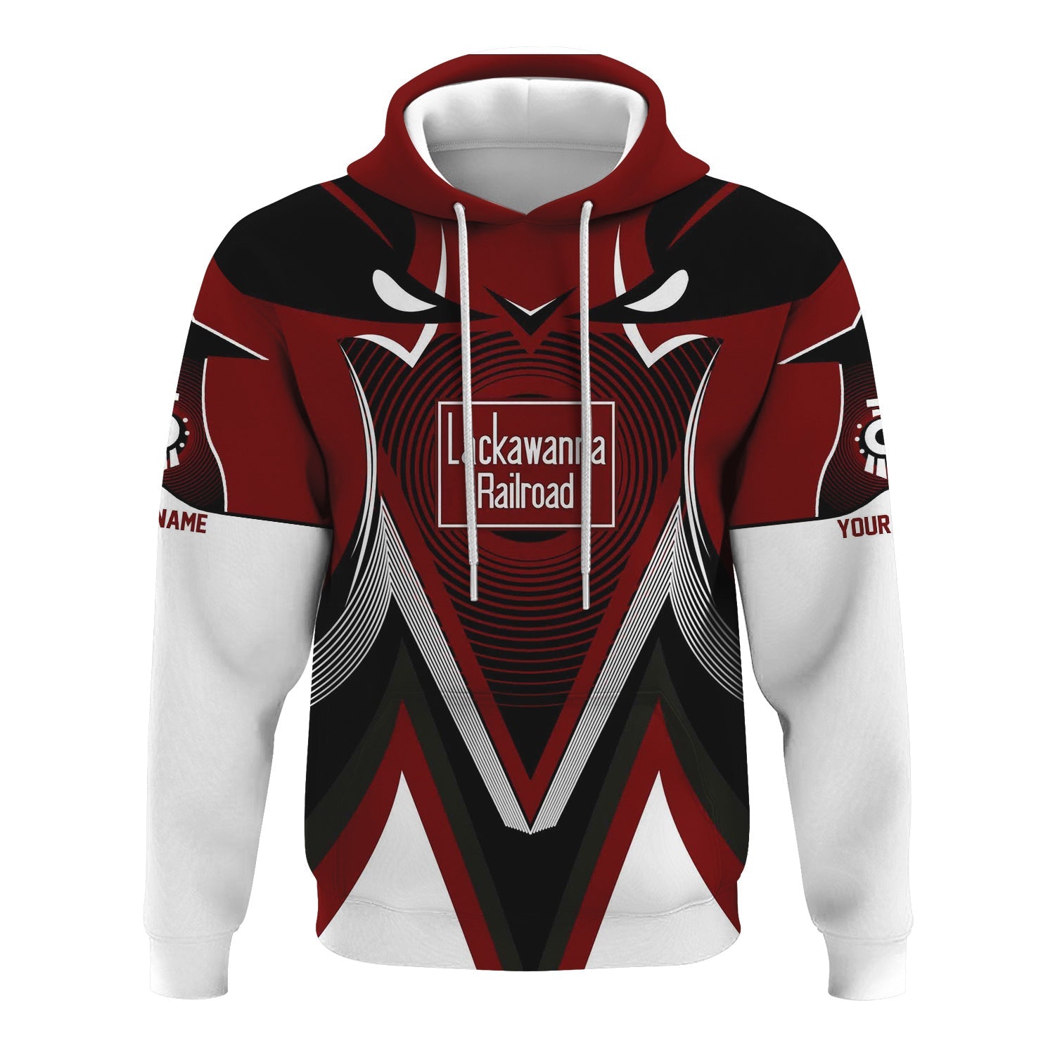 Railspirit Personalized Delaware, Lackawanna and Western Railroad Hoodie Vibrant Graphic Pattern DL&W Zip Up Hoodie For Train Enthusiasts