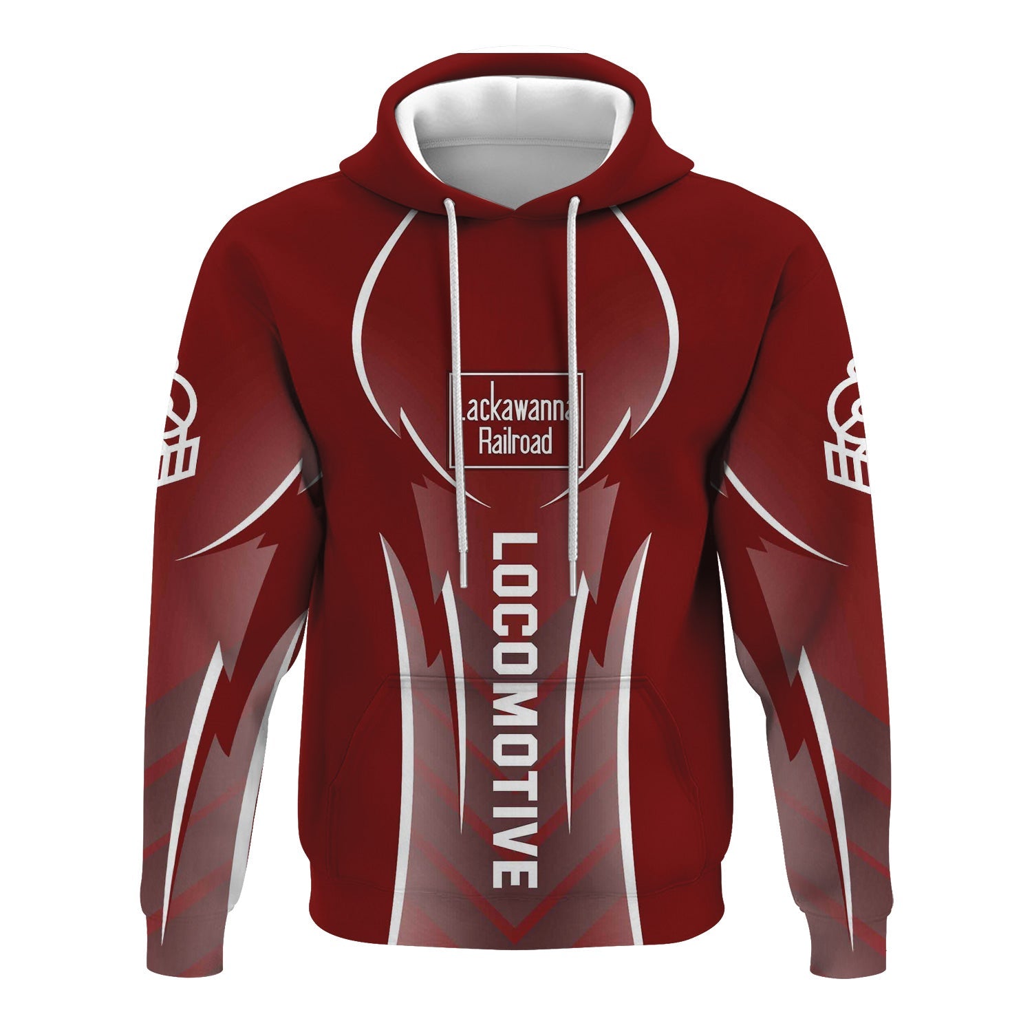 Railspirit Personalized Delaware, Lackawanna and Western Railroad Hoodie Striking Line Style DL&W Train Zip Up Hoodie For Locomotive Lovers