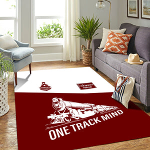 Railspirit Personalized Delaware, Lackawanna and Western Railroad Area Rug One Track Mind DL&W Train Rug Gift Idea For Train Lover