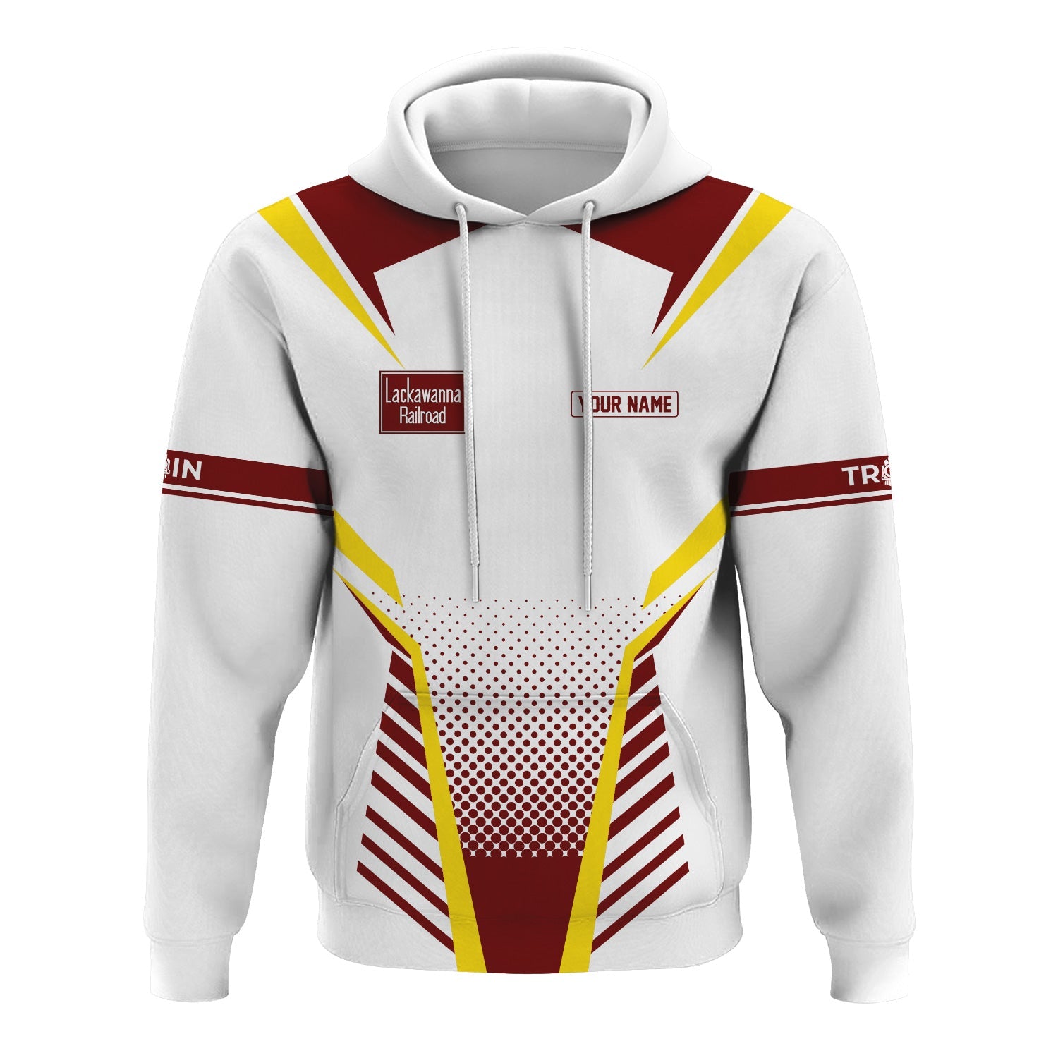 Railspirit Personalized Delaware, Lackawanna and Western Railroad Hoodie Unisex DL&W Train Zip Hoodie All Over Print