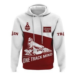 Railspirit Custom Name Delaware, Lackawanna and Western Railroad Hoodie One Track Mind DL&W Printed Zip Hoodie