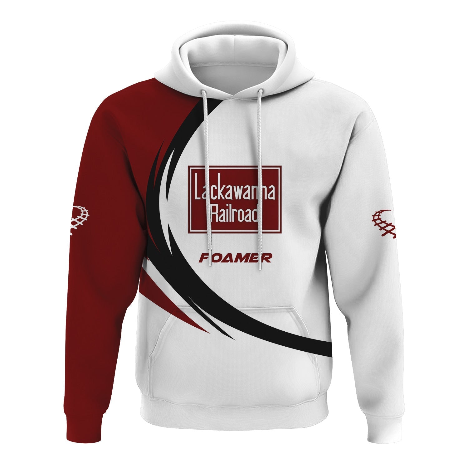 Railspirit Personalized Delaware, Lackawanna and Western Railroad Hoodie Unique Graphic Style DL&W Zip Up Hoodie For Train Enthusiasts
