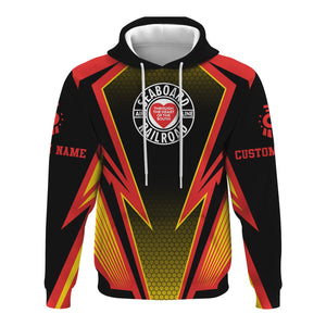 Railspirit Personalized Seaboard Air Line Railroad Hoodie Lightning Graphic Style Zip Up Hoodie Gift Idea For Train Lover