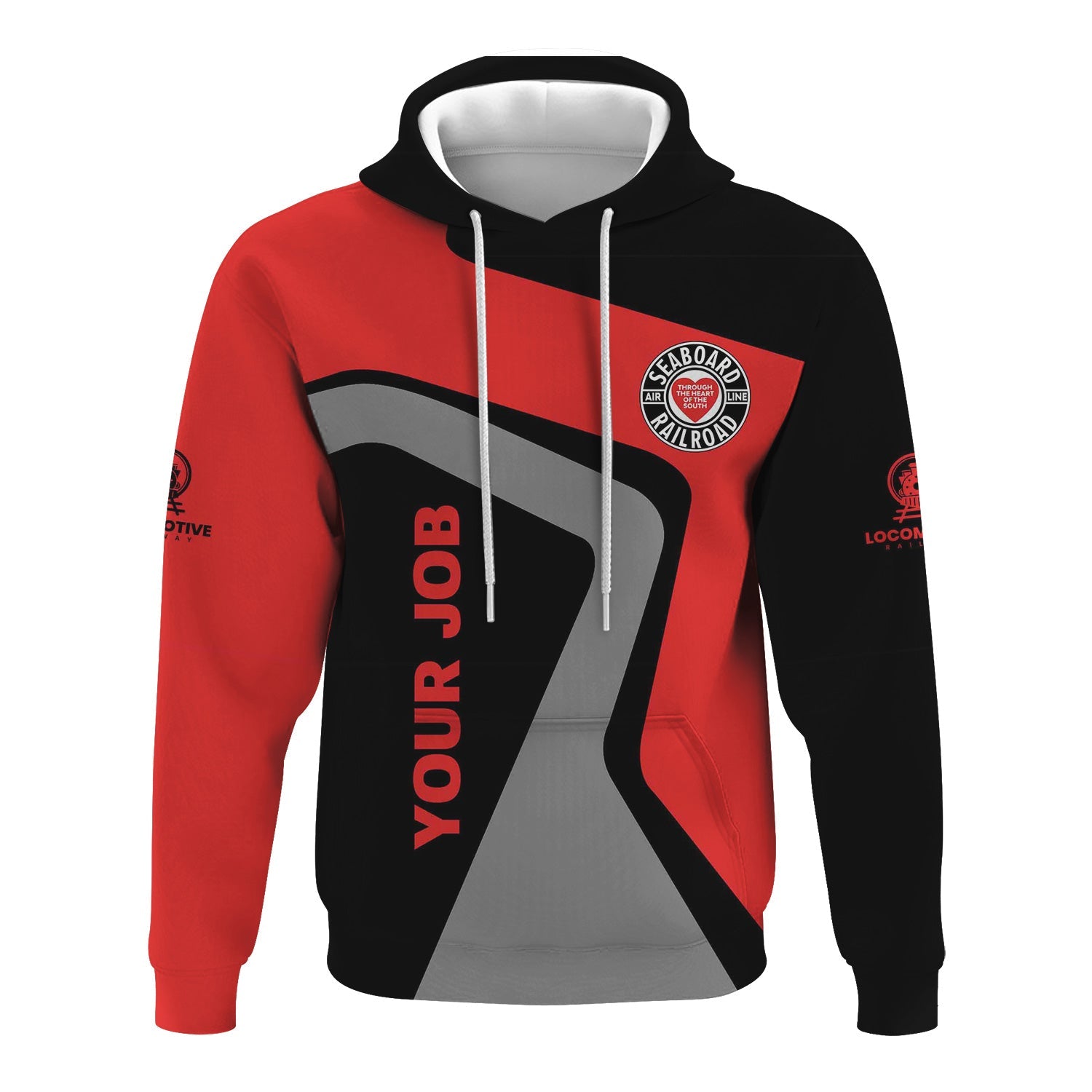 Railspirit Personalized Seaboard Air Line Railroad Hoodie Unique Design with Custom Job Position Train Zip Up Hoodie