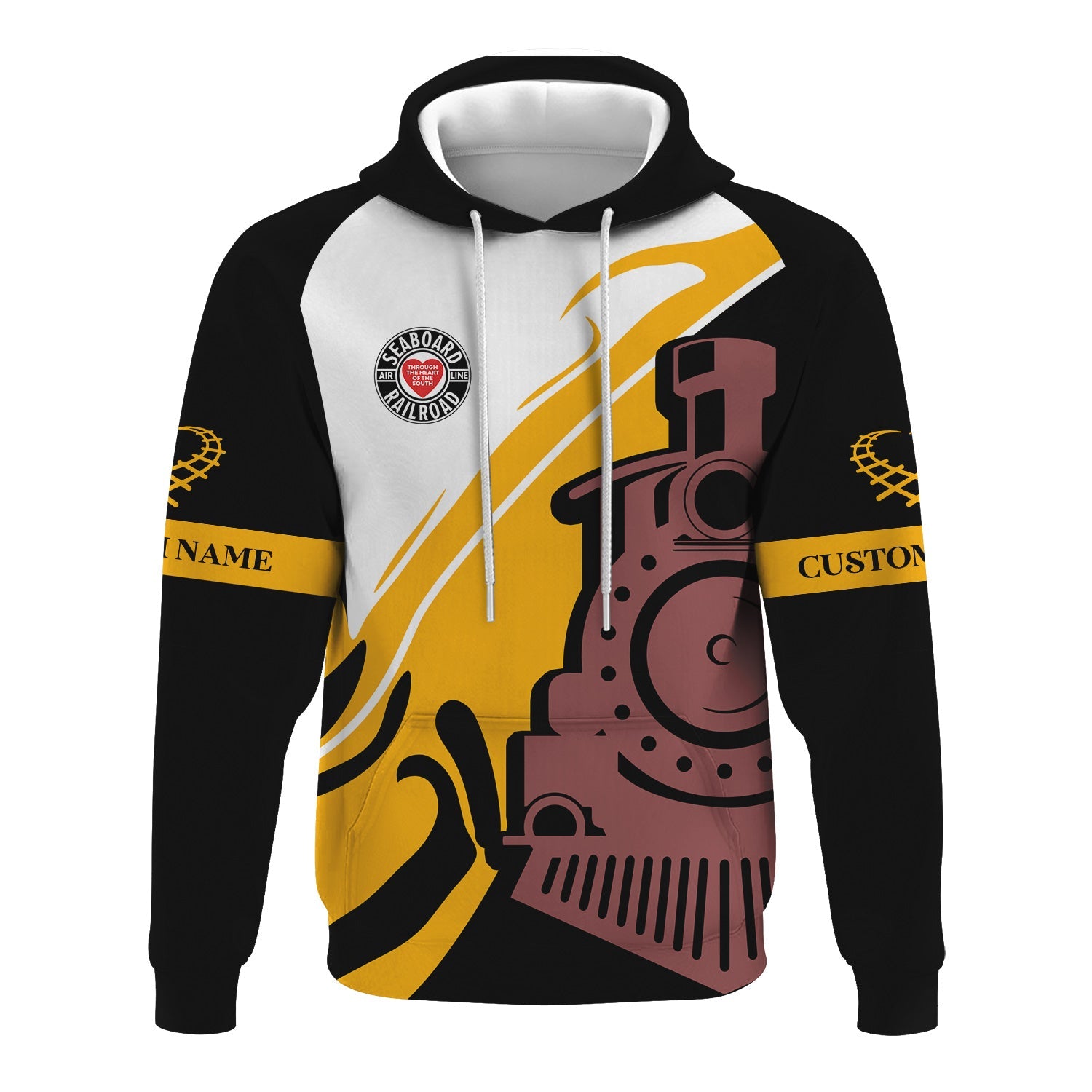 Railspirit Personalized Seaboard Air Line Railroad Hoodie Flame-Inspired Style Zip Up Hoodie Gift Idea For Train Lovers