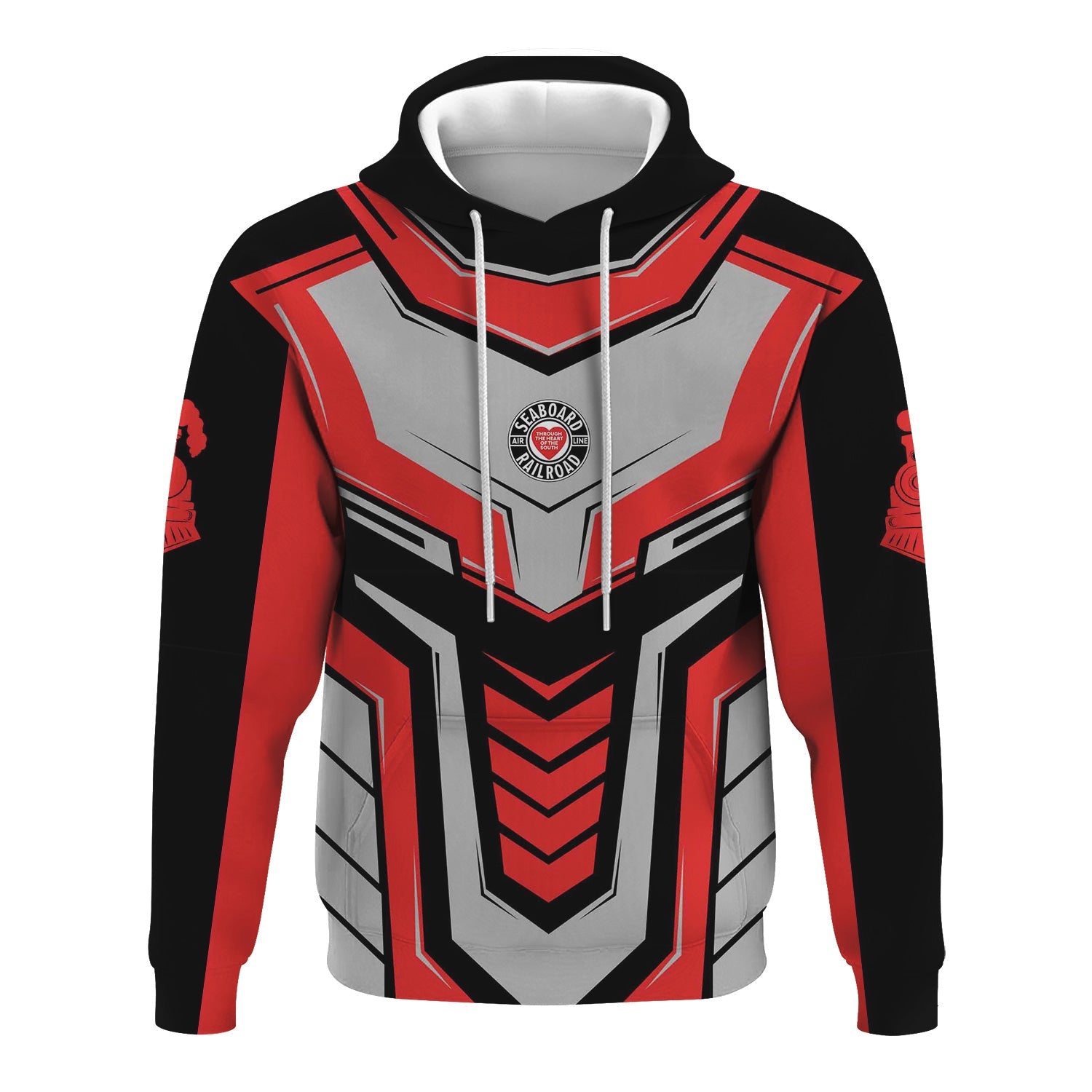 Railspirit Personalized Seaboard Air Line Railroad Hoodie Armor-Inspired Design Train Zip Up Hoodie All Over Print