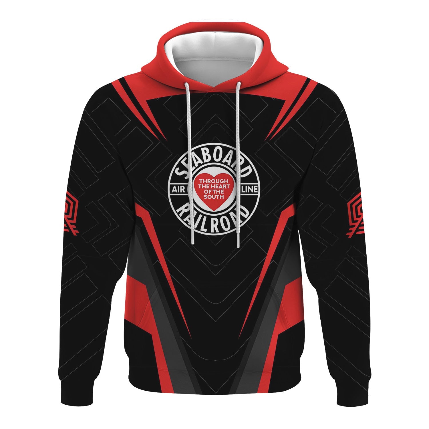 Railspirit Personalized Seaboard Air Line Railroad Hoodie Railway Inspired Apparel Train Zip Up Hoodie For Train Lovers