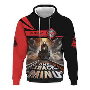 Railspirit Personalized Seaboard Air Line Railroad Hoodie One Track Mind Train Printed ZIp Up Hoodie