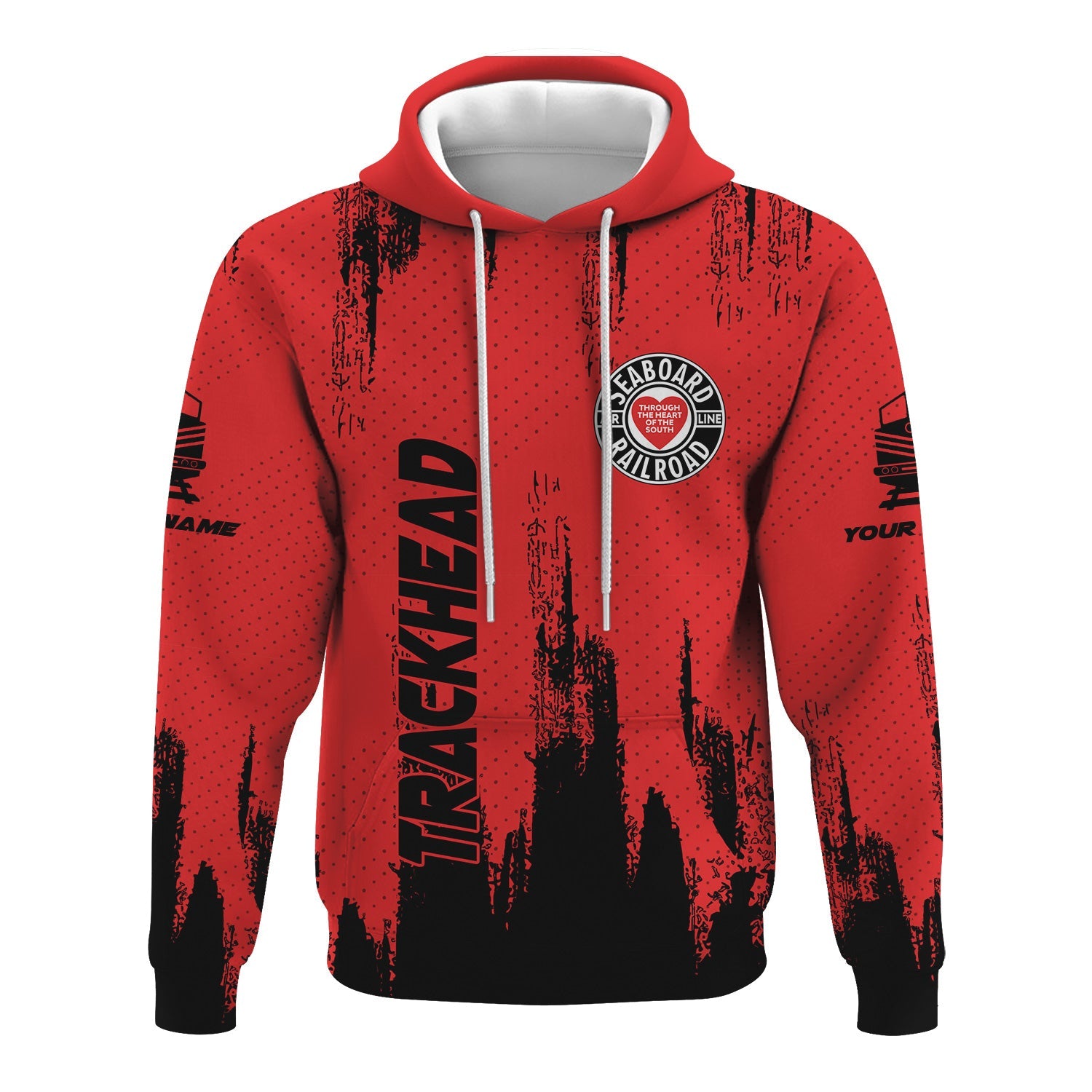 Railspirit Personalized Seaboard Air Line Railroad Hoodie Paint Impact Design Train Zip Up Hoodie for Trackhead