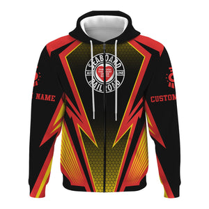 Railspirit Personalized Seaboard Air Line Railroad Hoodie Lightning Graphic Style Zip Up Hoodie Gift Idea For Train Lover