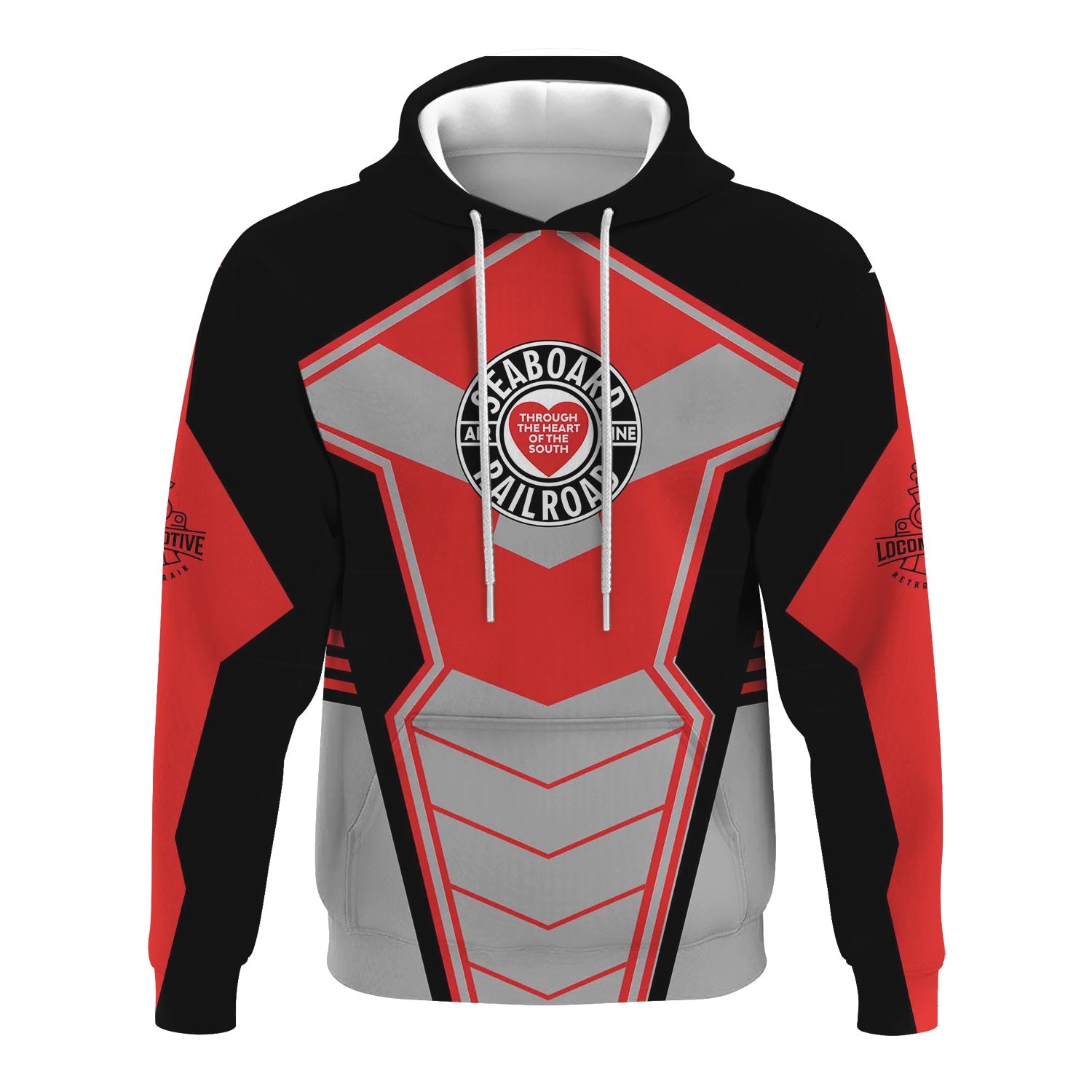 Railspirit Personalized Seaboard Air Line Railroad Hoodie Engine-Inspired Style Train Zip Up Hoodie for Railroad Fanatic