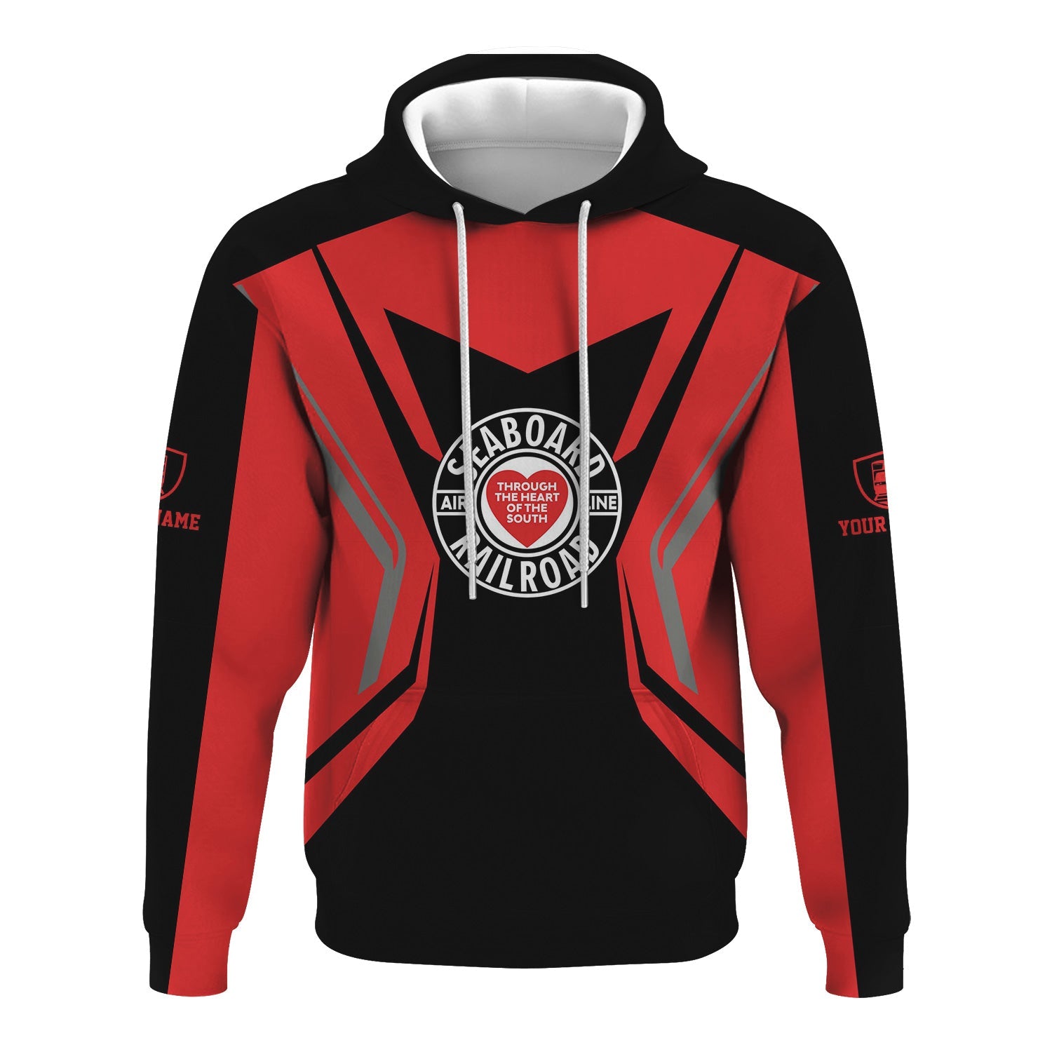 Railspirit Personalized Seaboard Air Line Railroad Hoodie Unique Style with Custom Job Train Zip Up Hoodie