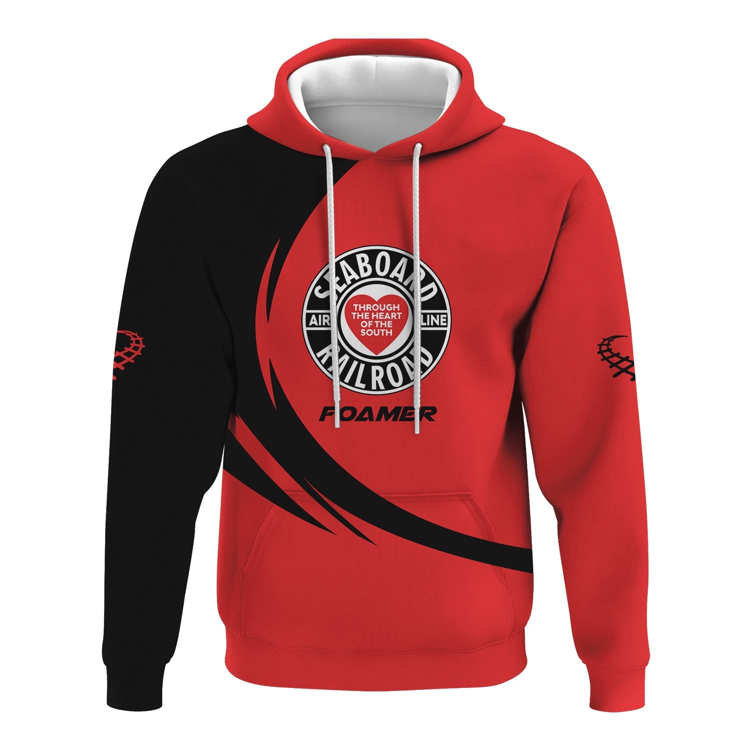 Railspirit Personalized Seaboard Air Line Railroad Hoodie Unique Graphic Style Zip Up Hoodie For Train Enthusiasts