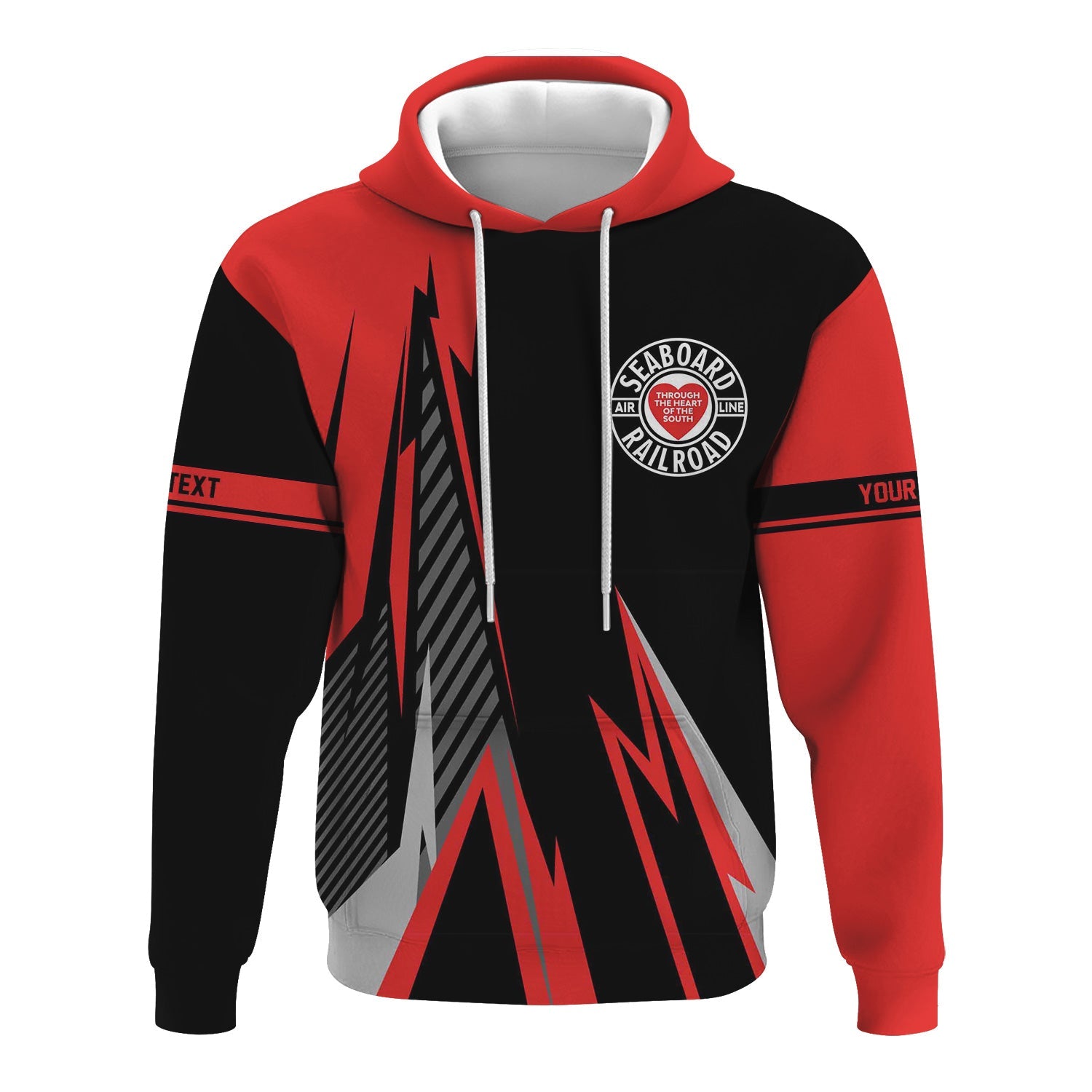 Railspirit Personalized Seaboard Air Line Railroad Hoodie Lightning-Inspired Railway Style Zip Up Hoodie For Train Lovers