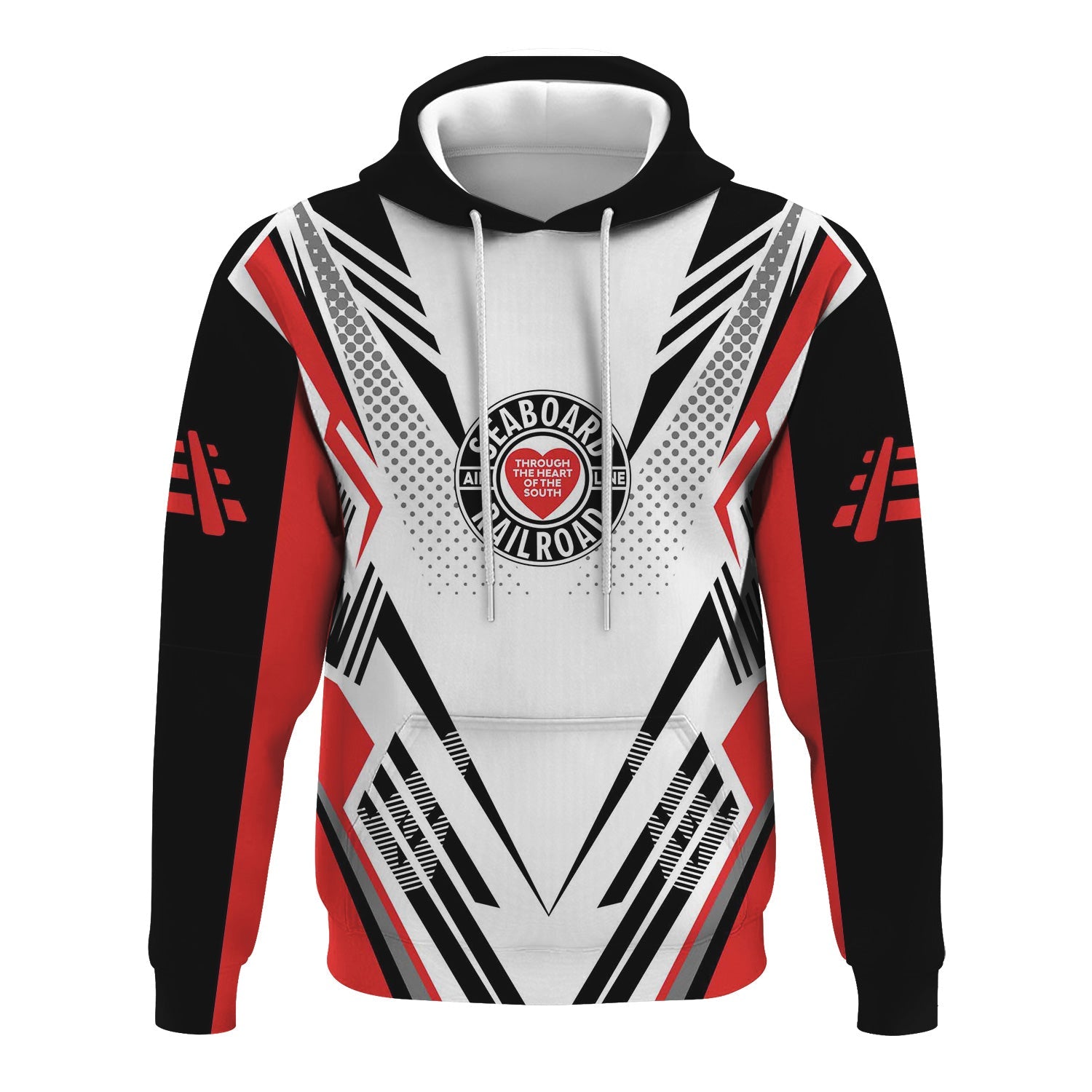 Railspirit Personalized Seaboard Air Line Railroad Hoodie Railroad Tribute Design Train Zip Up Hoodie for Train Lovers