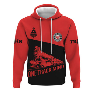Railspirit Custom Name Seaboard Air Line Railroad Hoodie One Track Mind Printed Zip Hoodie