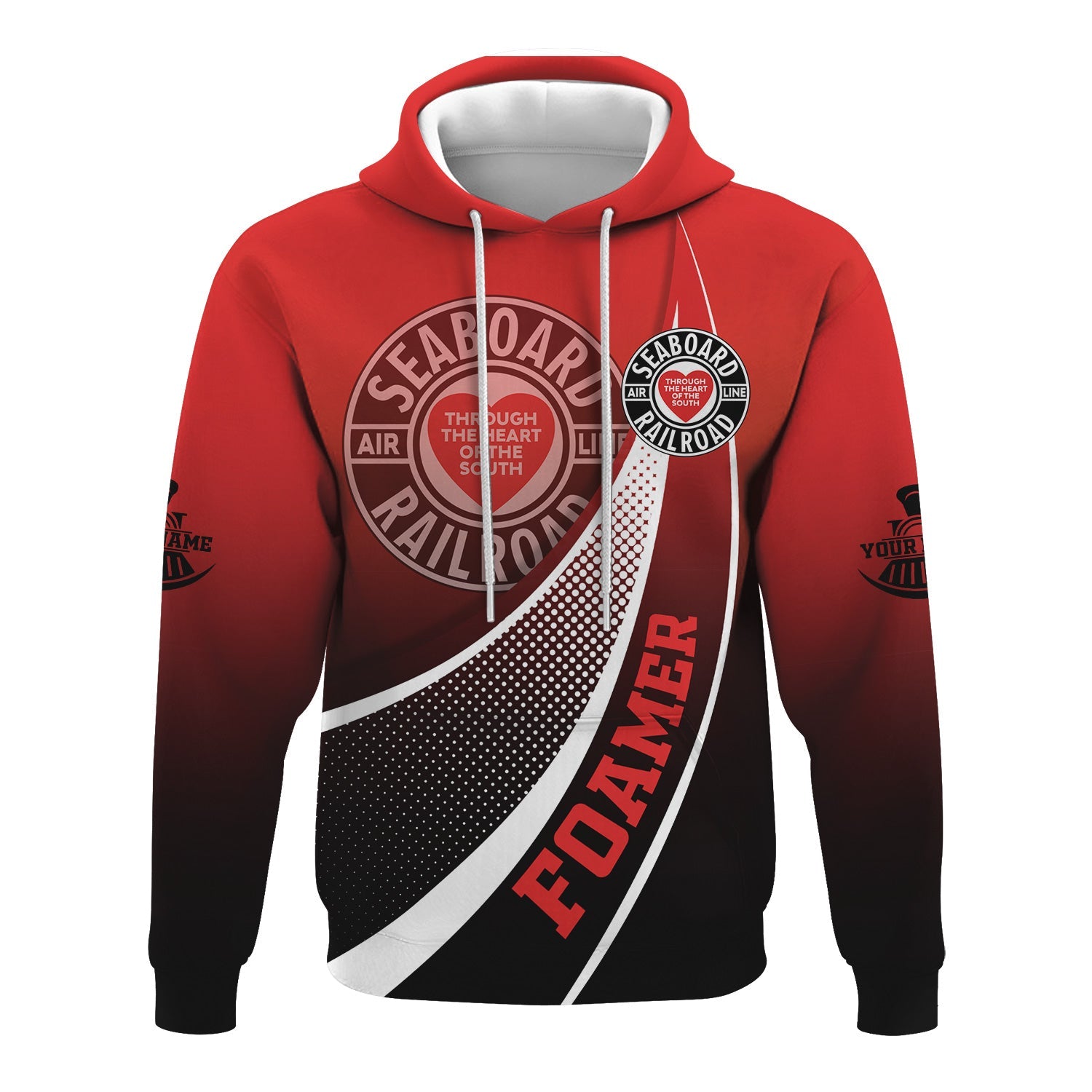 Railspirit Personalized Seaboard Air Line Railroad Hoodie Railway-Themed Style Zip Up Hoodie Gift Idea For Trainspotter