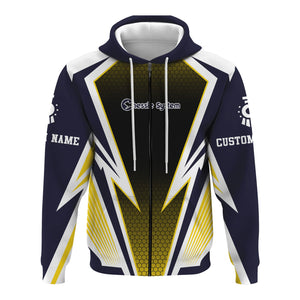 Railspirit Personalized Chessie System Railroad Hoodie Lightning Graphic Style Zip Up Hoodie Gift Idea For Train Lover