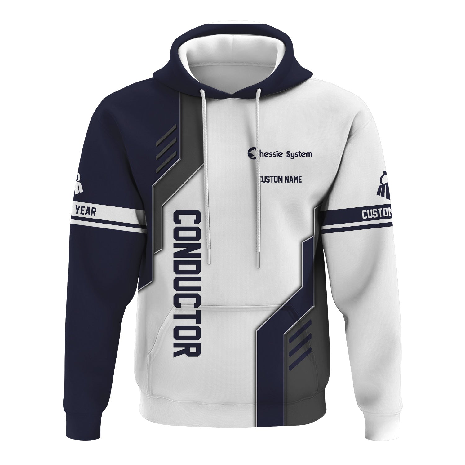 Railspirit Personalized Chessie System Railroad Hoodie Unique Railway Style with Custom Job Train Zip Up Hoodie