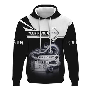 Railspirit Custom Name Chessie System Railroad Hoodie American Train Ticket Printed Zip Hoodie