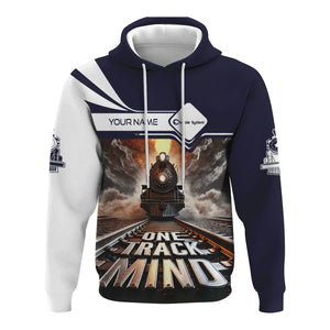 Railspirit Personalized Chessie System Railroad Hoodie One Track Mind Train Printed ZIp Up Hoodie